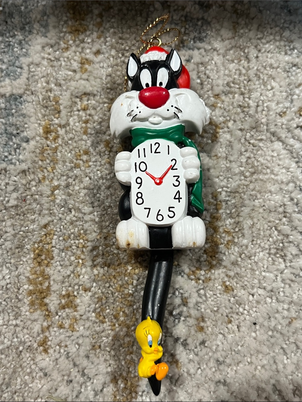 Looney Tunes Sylvester Tweety Clock Ornament Warner Bros Studio Store 1998 z94